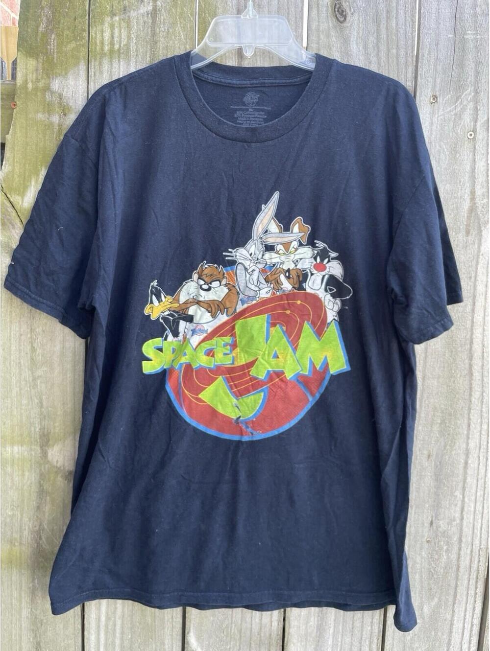 Space Jam Xl Short Sleeve Men’s Unisex Black T-Shirt Small Hike Front Center